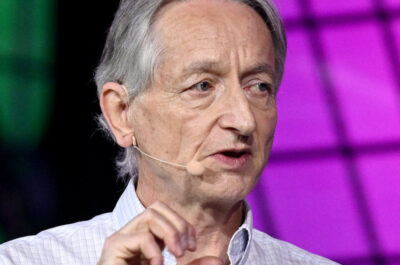 Nobelpreisträger Geoffrey Hinton auf der Collision 2023 im Enercare Centre in Toronto.